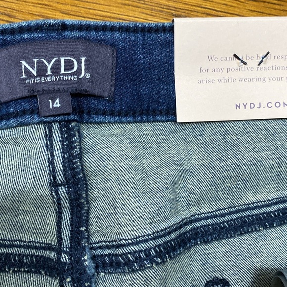 NWT NYDJ Jeans Size 14 Blue Sheri Slim Ankle Slightly Distressed Stretch - Picture 8 of 15
